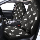 Grey And White Yin Yang Pattern Print Universal Fit Car Seat Covers 102422