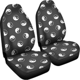 Grey And White Yin Yang Pattern Print Universal Fit Car Seat Covers 102422