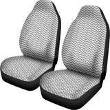 Grey And White Zigzag Pattern Print Universal Fit Car Seat Covers 102422