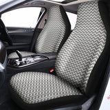 Grey And White Zigzag Pattern Print Universal Fit Car Seat Covers 102422