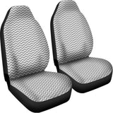 Grey And White Zigzag Pattern Print Universal Fit Car Seat Covers 102422