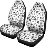 Grey Animal Paw Pattern Print Universal Fit Car Seat Covers 102422