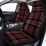 Grey Black And Red Scottish Plaid Print Universal Fit Car Seat Covers 102422