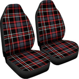 Grey Black And Red Scottish Plaid Print Universal Fit Car Seat Covers 102422
