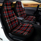 Grey Black And Red Scottish Plaid Print Universal Fit Car Seat Covers 102422
