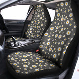 Grey Daisy Floral Pattern Print Universal Fit Car Seat Covers 102422