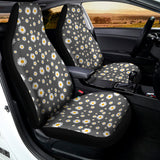 Grey Daisy Floral Pattern Print Universal Fit Car Seat Covers 102422