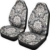 Grey Damask Pattern Print Universal Fit Car Seat Covers 102422