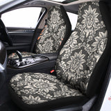 Grey Damask Pattern Print Universal Fit Car Seat Covers 102422
