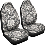 Grey Damask Pattern Print Universal Fit Car Seat Covers 102422