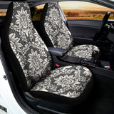 Grey Damask Pattern Print Universal Fit Car Seat Covers 102422