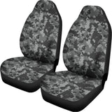 Grey Digital Camo Pattern Print Universal Fit Car Seat Covers 102422
