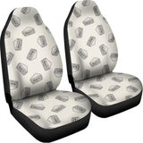 Grey Doodle Sandwich Pattern Print Universal Fit Car Seat Covers 102422