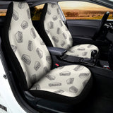 Grey Doodle Sandwich Pattern Print Universal Fit Car Seat Covers 102422