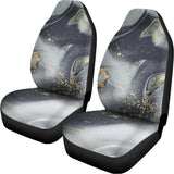 Grey Gold Liquid Marble Print Universal Fit Car Seat Covers 102422
