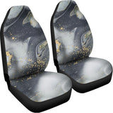 Grey Gold Liquid Marble Print Universal Fit Car Seat Covers 102422