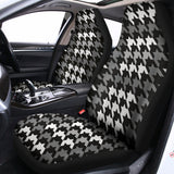 Grey Houndstooth Pattern Print Universal Fit Car Seat Covers 102422