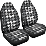 Grey Houndstooth Pattern Print Universal Fit Car Seat Covers 102422