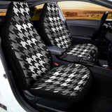 Grey Houndstooth Pattern Print Universal Fit Car Seat Covers 102422