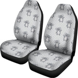 Grey Koala Pattern Print Universal Fit Car Seat Covers 102422