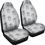 Grey Koala Pattern Print Universal Fit Car Seat Covers 102422