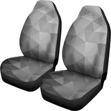 Grey Polygonal Geometric Print Universal Fit Car Seat Covers 102422