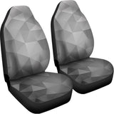 Grey Polygonal Geometric Print Universal Fit Car Seat Covers 102422