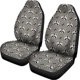 Grey Raccoon Pattern Print Universal Fit Car Seat Covers 102422