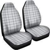 Grey Tattersall Pattern Print Universal Fit Car Seat Covers 102422