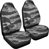 Grey Tiger Stripe Camouflage Print Universal Fit Car Seat Covers 102422