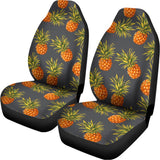 Grey Watercolor Pineapple Pattern Print Universal Fit Car Seat Covers 102422
