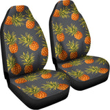 Grey Watercolor Pineapple Pattern Print Universal Fit Car Seat Covers 102422