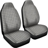 Grey Windowpane Pattern Print Universal Fit Car Seat Covers 102422