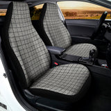 Grey Windowpane Pattern Print Universal Fit Car Seat Covers 102422