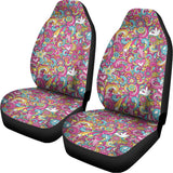 Groovy Girly Peace Pattern Print Universal Fit Car Seat Covers 102422