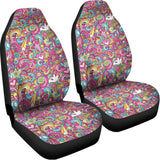 Groovy Girly Peace Pattern Print Universal Fit Car Seat Covers 102422