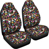 Groovy Hippie Peace Pattern Print Universal Fit Car Seat Covers 102422