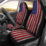 Grunge American Flag Patriotic Universal Fit Car Seat Covers 102422