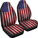 Grunge American Flag Patriotic Universal Fit Car Seat Covers 102422