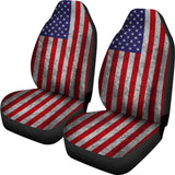 Grunge American Flag Patriotic Universal Fit Car Seat Covers 102422