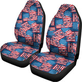 Grunge American Flag Pattern Print Universal Fit Car Seat Covers 102422