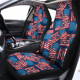 Grunge American Flag Pattern Print Universal Fit Car Seat Covers 102422