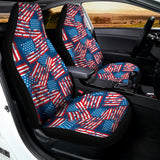 Grunge American Flag Pattern Print Universal Fit Car Seat Covers 102422