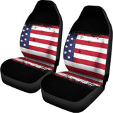 Grunge American Flag Print Universal Fit Car Seat Covers 102422