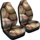 Grunge Baseballs Print Universal Fit Car Seat Covers 102422