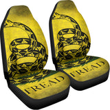 Grunge Gadsden Flag Print Universal Fit Car Seat Covers 102422