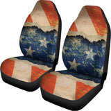 Grunge Ripped Paper American Flag Print Universal Fit Car Seat Covers 102422