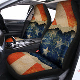 Grunge Ripped Paper American Flag Print Universal Fit Car Seat Covers 102422
