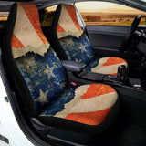 Grunge Ripped Paper American Flag Print Universal Fit Car Seat Covers 102422
