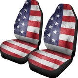 Grunge USA Flag Print Universal Fit Car Seat Covers 102422